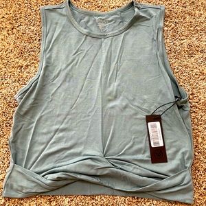 Savvi Green KB Knot Crop Top, NWT